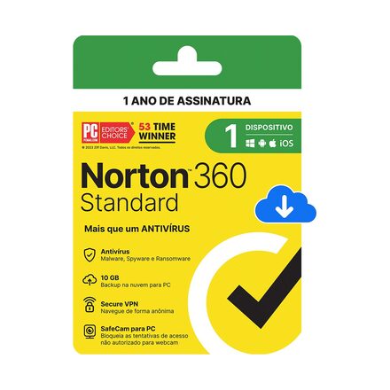 Antivírus Norton 360 Standard - 1 Dispositivo - 12 Meses ESD