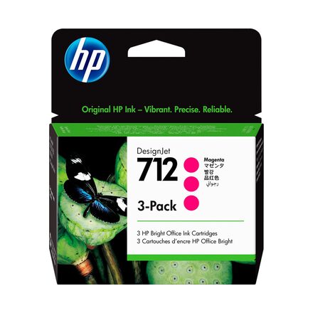 Cartucho de tinta HP 712 Magenta PLUK 29ml 3 unidades